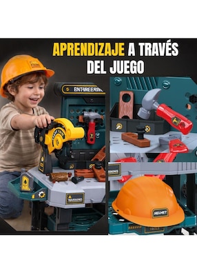 Mesa de Herramientas para Niños con Banco y Accesorios Magicamente juego de rol para niños