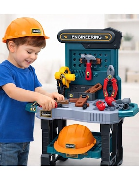 Mesa de Herramientas para Niños con Banco y Accesorios Magicamente juego de rol para niños
