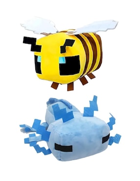 Set de peluches de Minecraft Güish La Abeja y el Ajolote