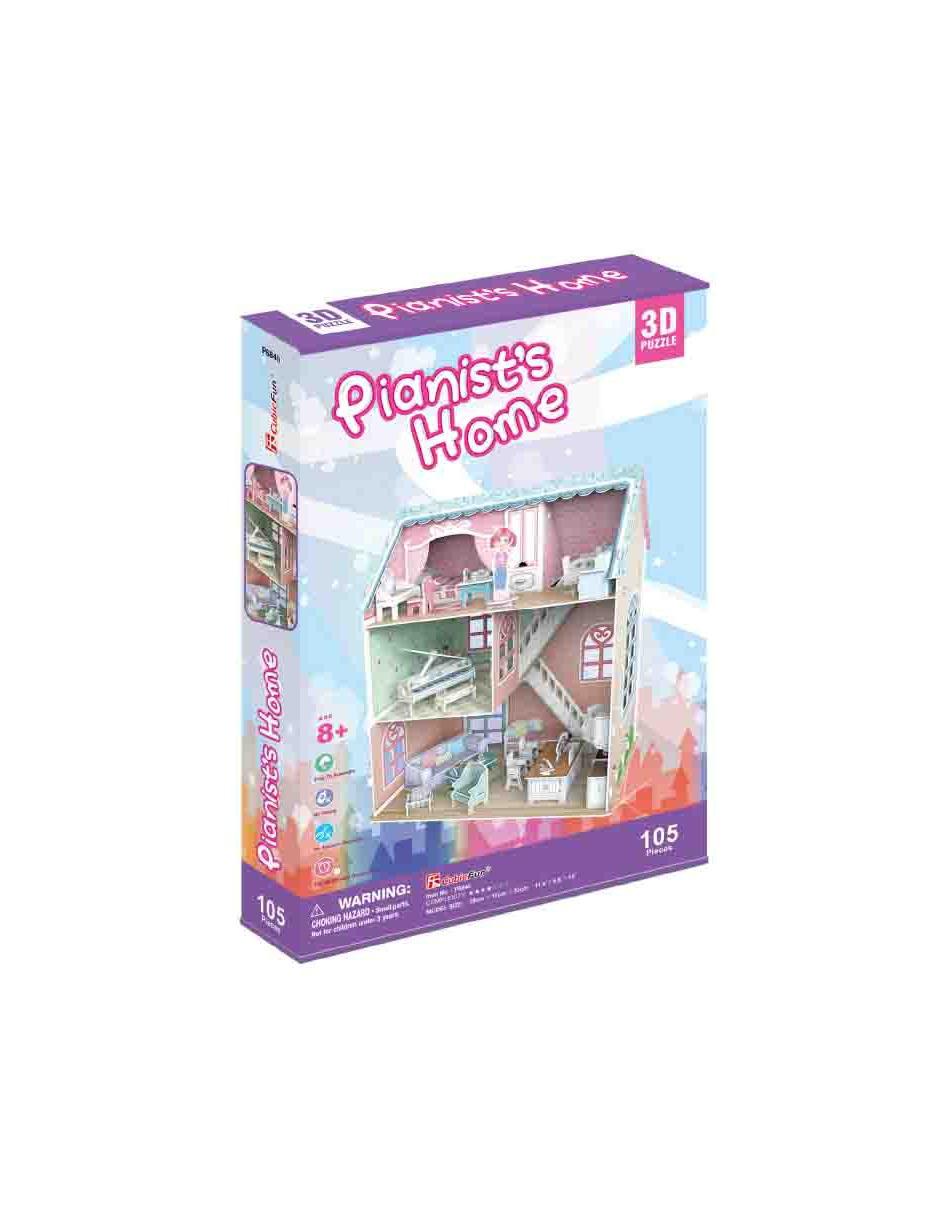 Rompecabezas 3D Dollhouse Pianist Home 3