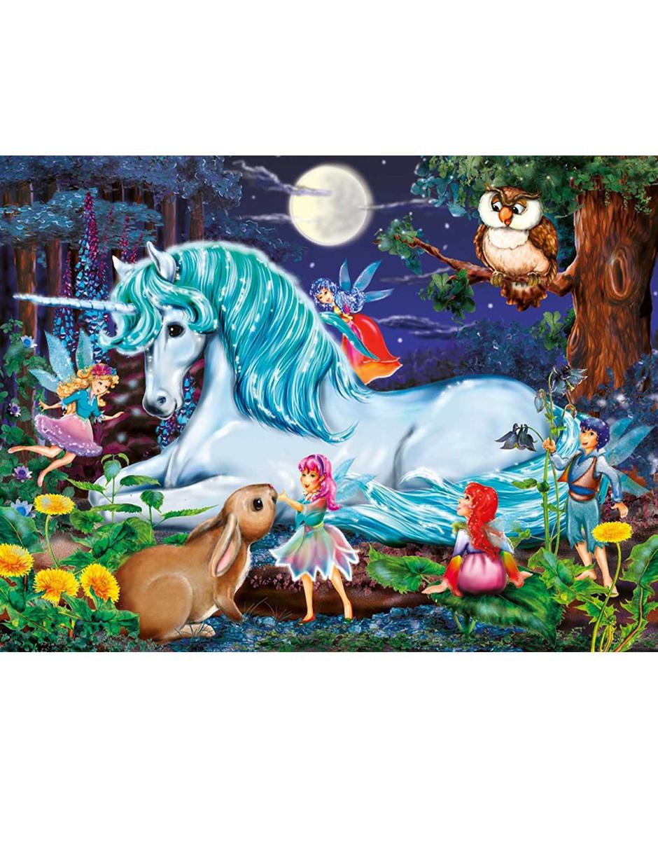 Rompecabezas Unicornio en el Bosque Encantado 100 piezas 2