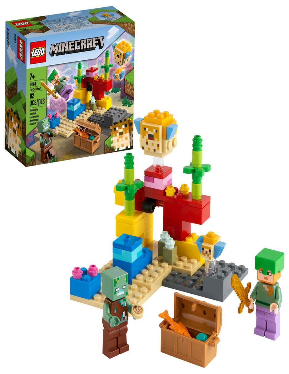 Censo nacional El cielo Parpadeo Set construcción Lego El Arrecife de Coral Minecraft con 92 piezas |  Liverpool.com.mx