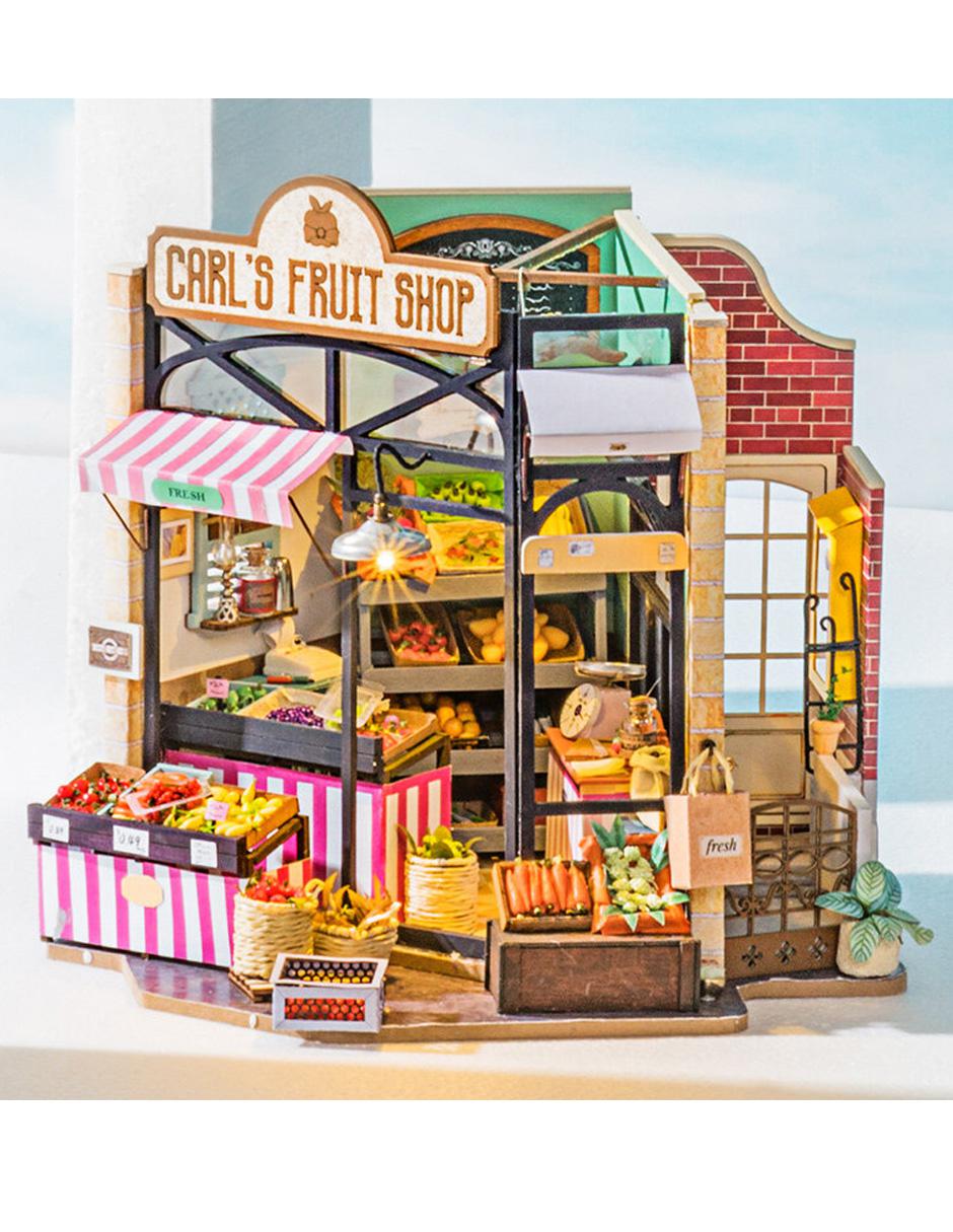 Rompecabezas 3D Casa Miniatura Tienda Frutas Madera 2