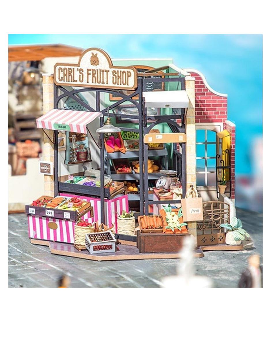 Rompecabezas 3D Casa Miniatura Tienda Frutas Madera 3