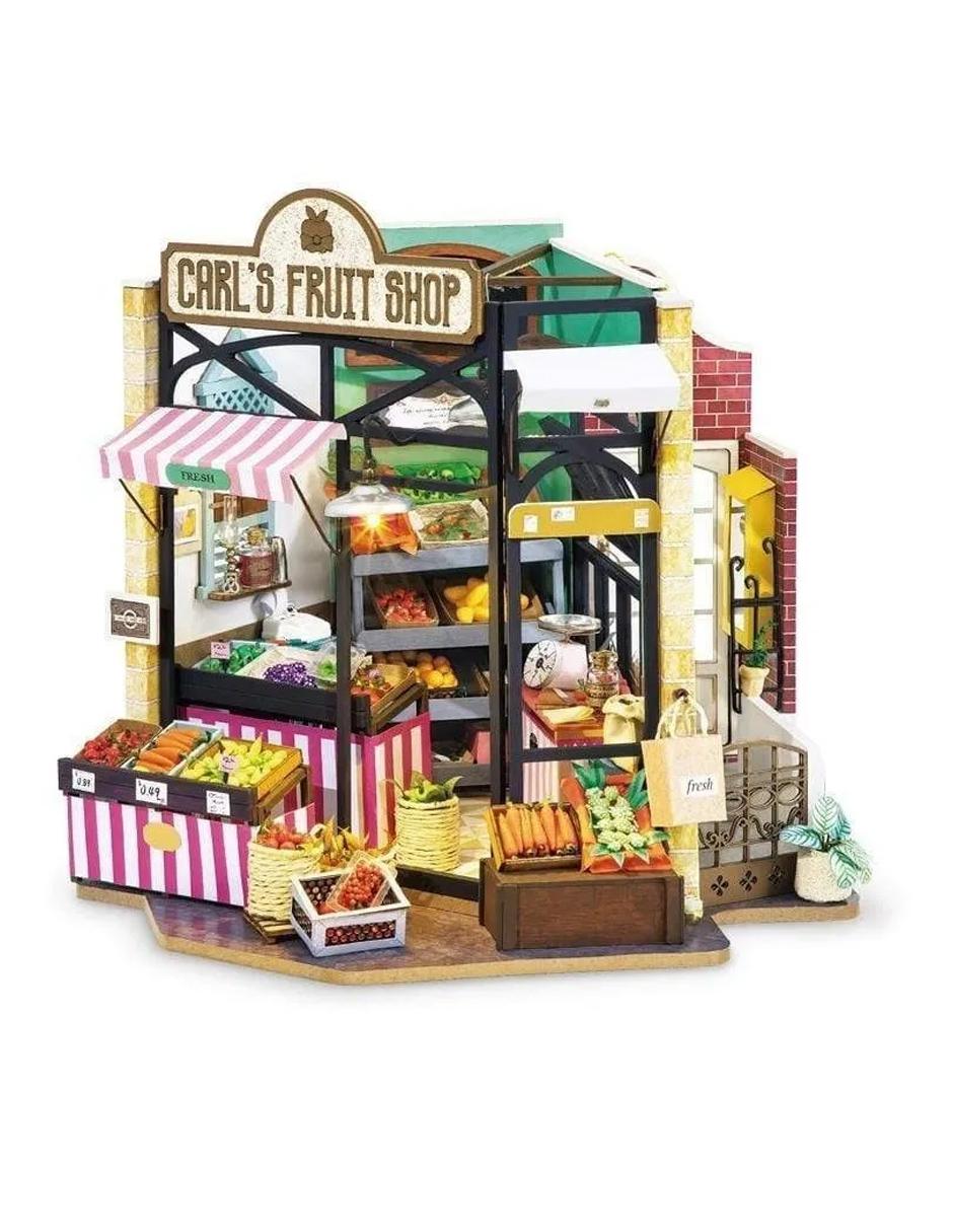 Rompecabezas 3D Casa Miniatura Tienda Frutas Madera 4