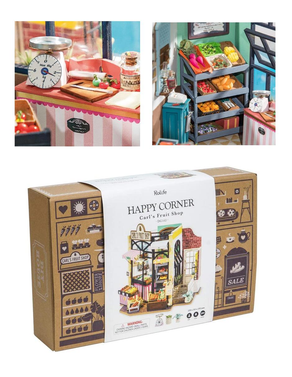 Rompecabezas 3D Casa Miniatura Tienda Frutas Madera 5