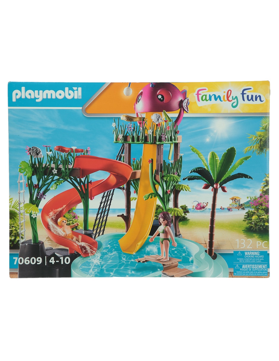oferta Marquesina escala Set de construcción Playmobil parque acuático con tobogán Family Fun con  132 piezas | Liverpool.com.mx