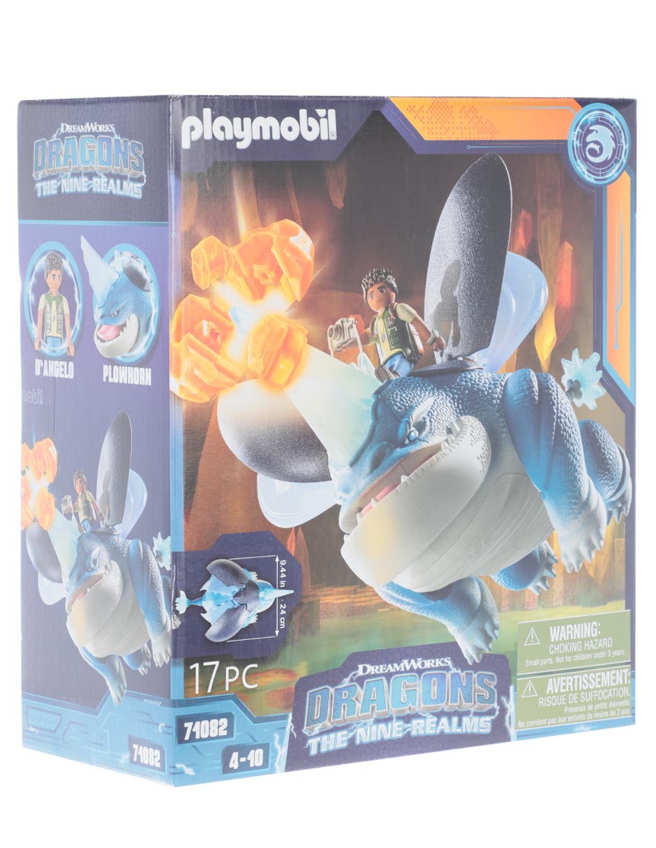 Set construcción Dragons: The Nine Realms Plowhorn & D'Angelo de DreamWorks con 17 piezas 2