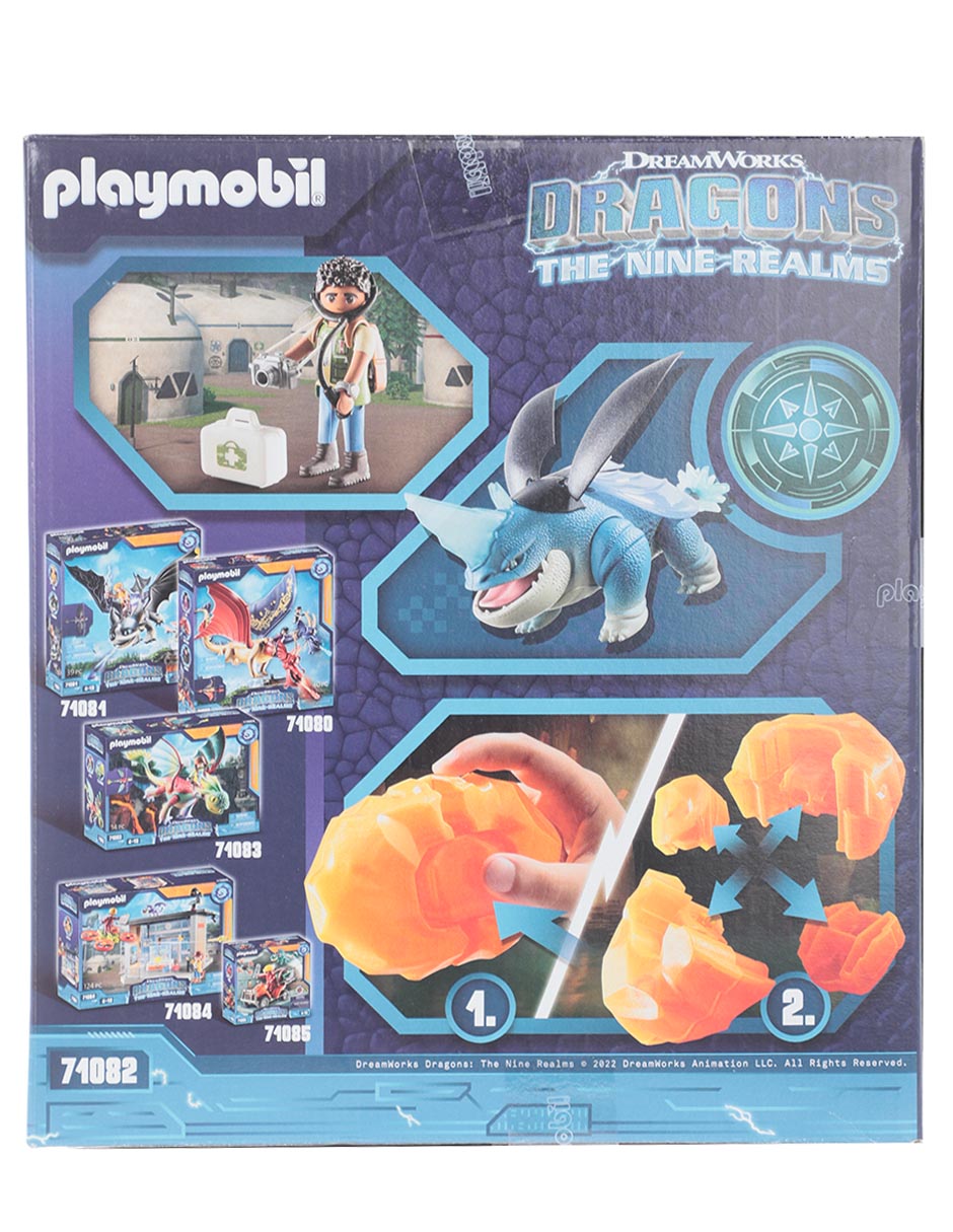 Set construcción Dragons: The Nine Realms Plowhorn & D'Angelo de DreamWorks con 17 piezas 4