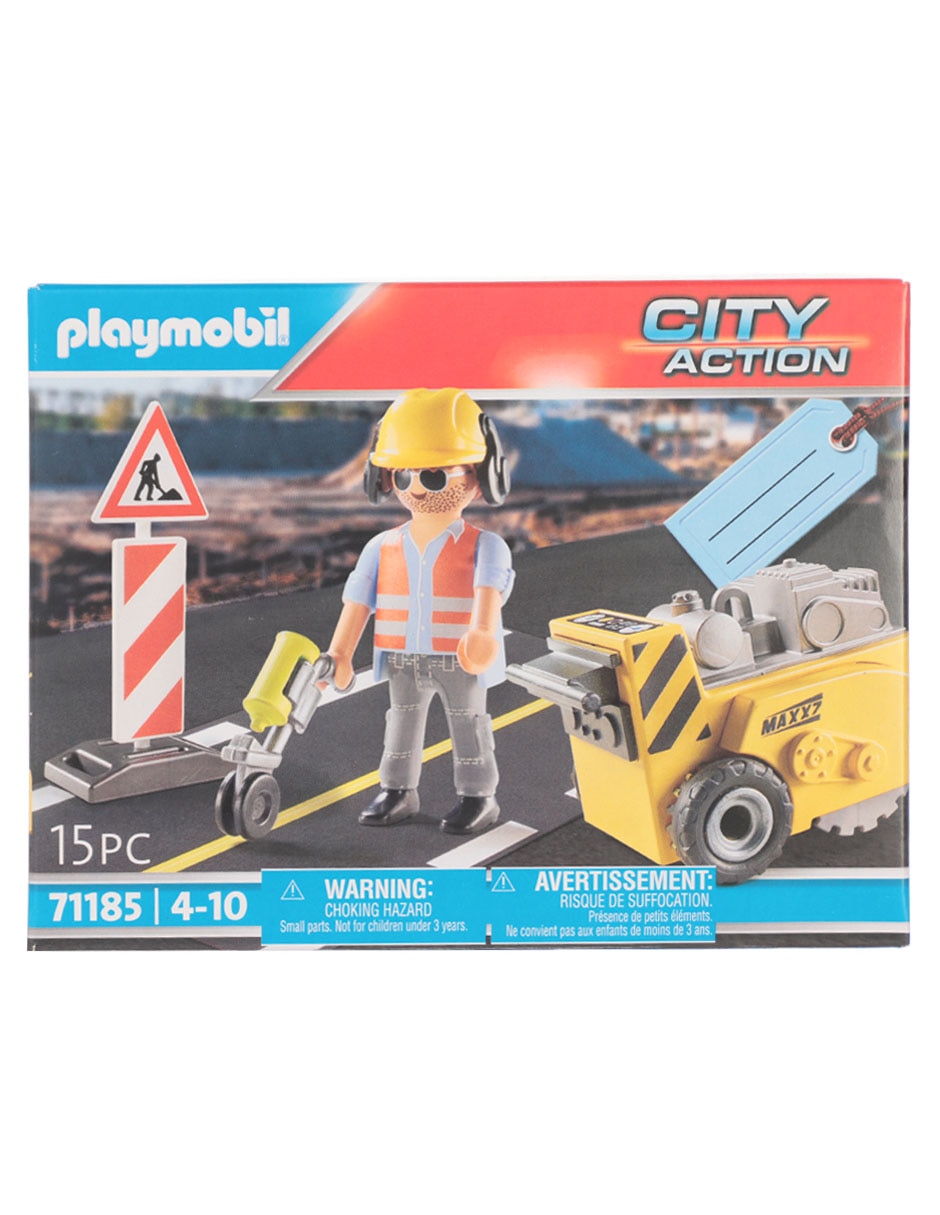 Set de construcción Trabajador de la construcción con cortador de bordes de City action con 15 piezas 4