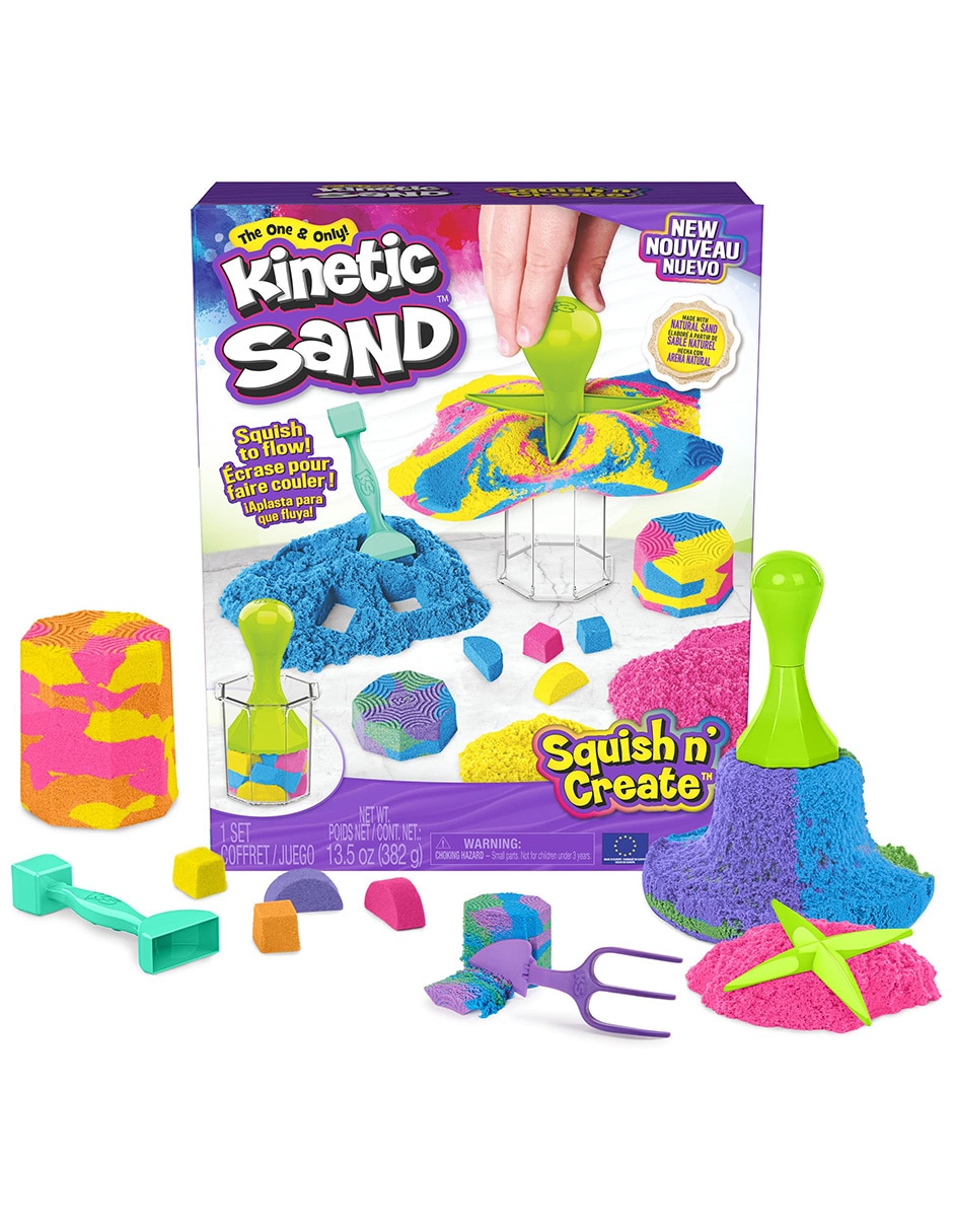 Arena mágica Kinetic Sand Set aplasta y crea