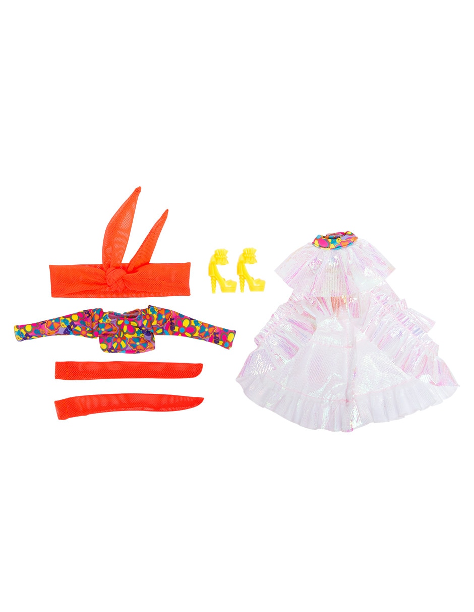 Ropa y accesorio de muñeca Top floral y falda larga 9