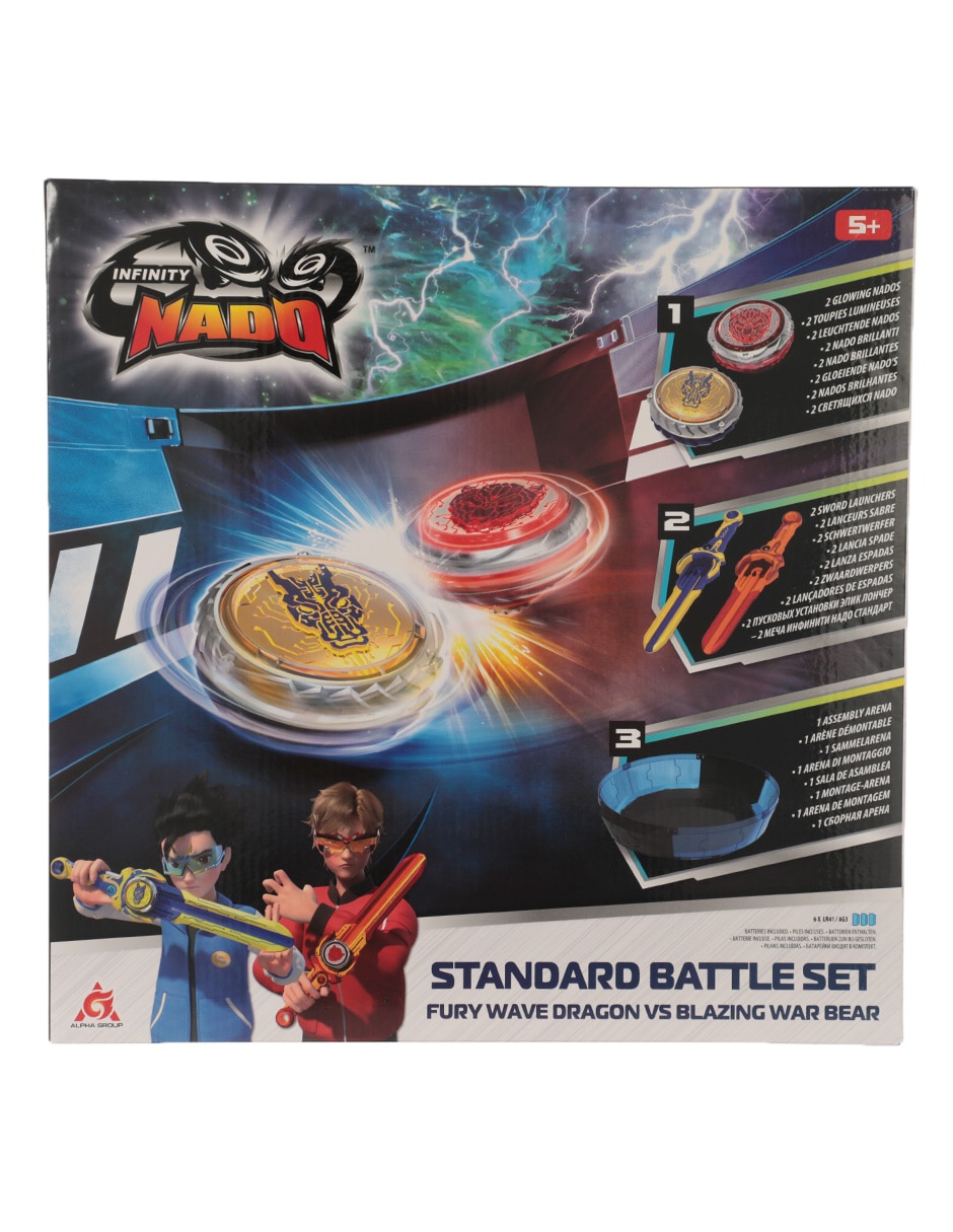Set figuras acción articulada Infinity Nado Fury Wave Dragon Vs Blazing Bear con luz 3