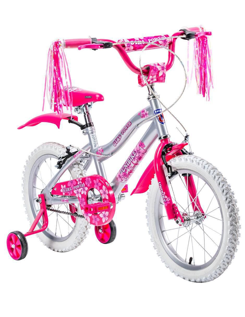Bicicleta infantil de 16 pulgadas con ruedines, para niñas, para