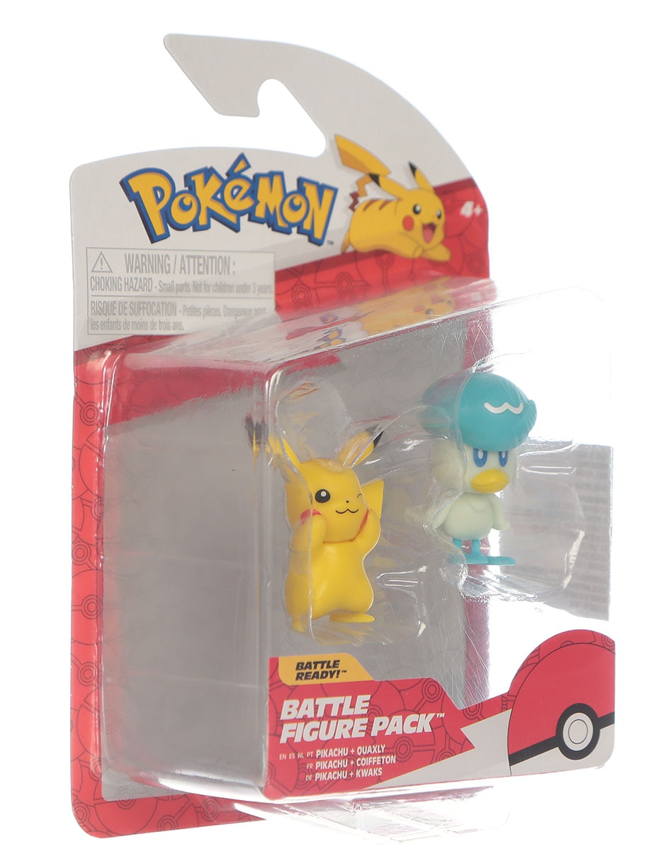 Set figuras acción articulada Pokémon Pikachu y Quaxly collectors 2