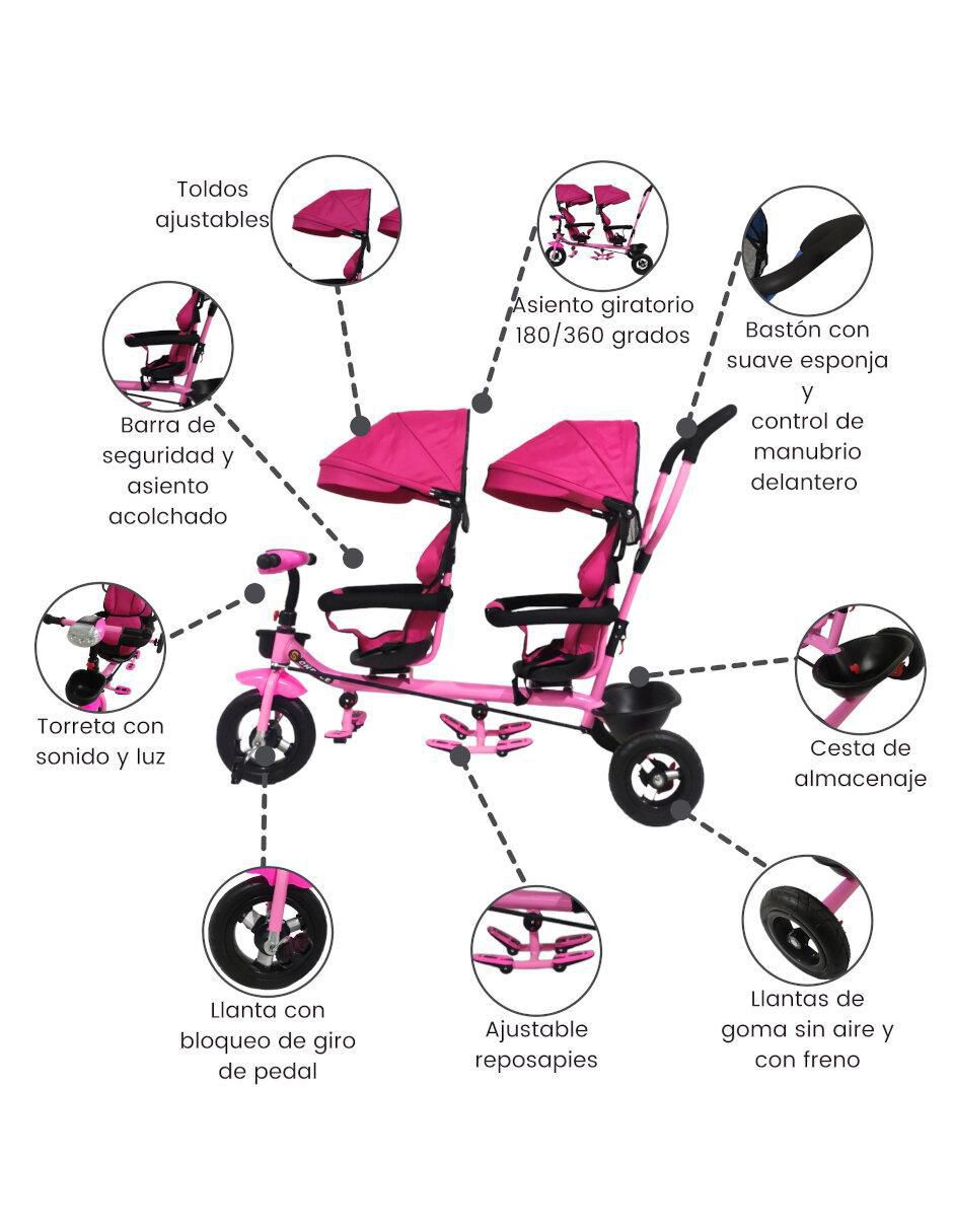 Triciclo rodada 10 Gemelar Doble unisex 2