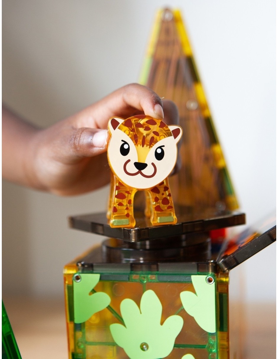 Magna-tiles jungle animals set 25 piezas 21225 Clear Colors 4
