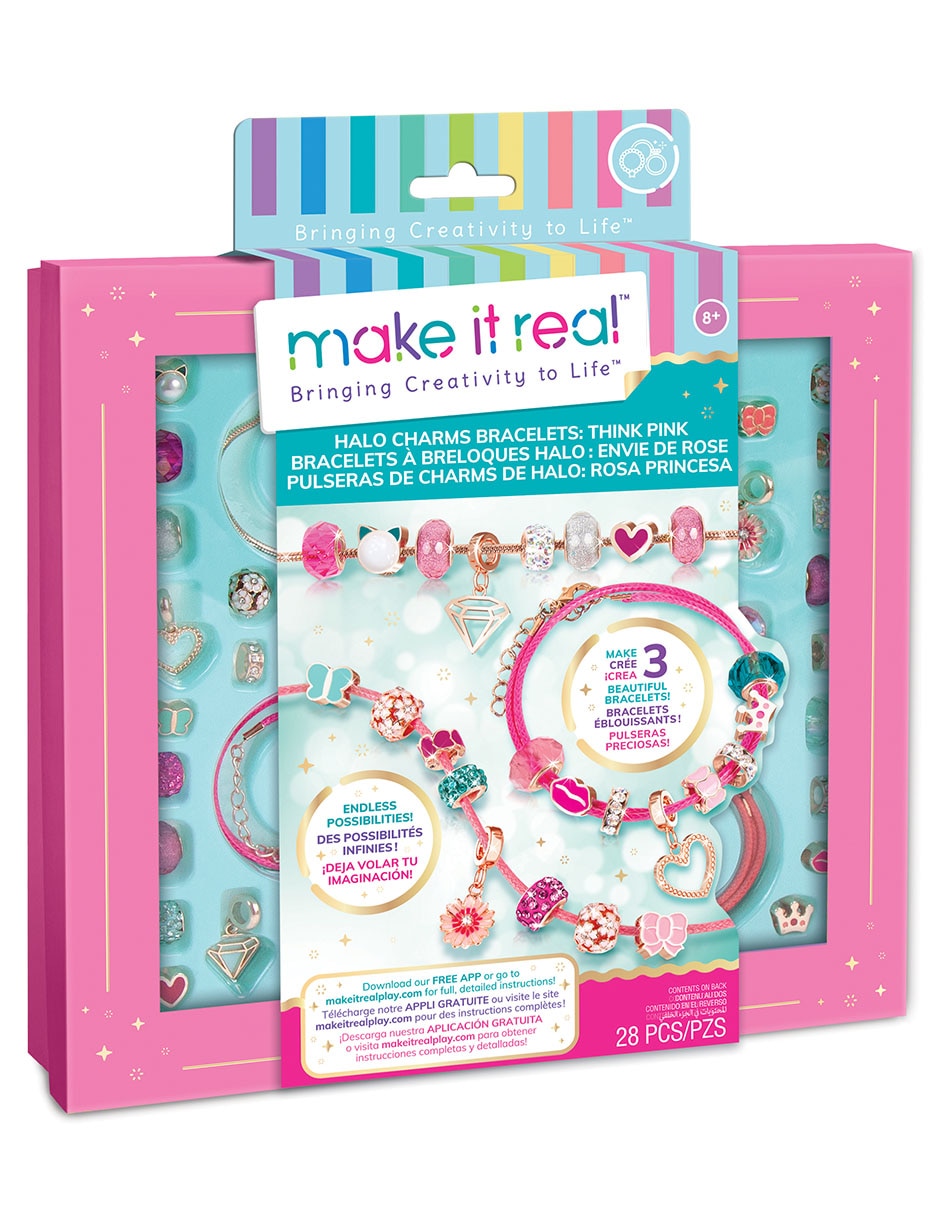 Pulseras de charms de halo: Rosa Princesa 2