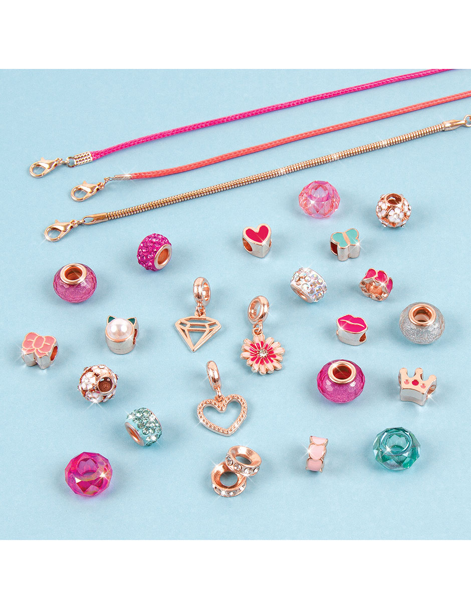 Pulseras de charms de halo: Rosa Princesa 3