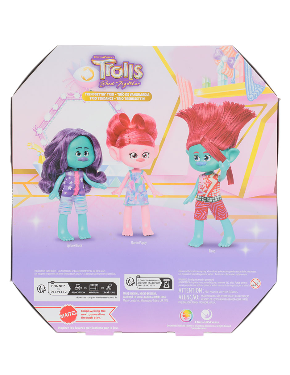 DreamWorks Trolls Band Together Trendsettin' Trio Fashion Dolls