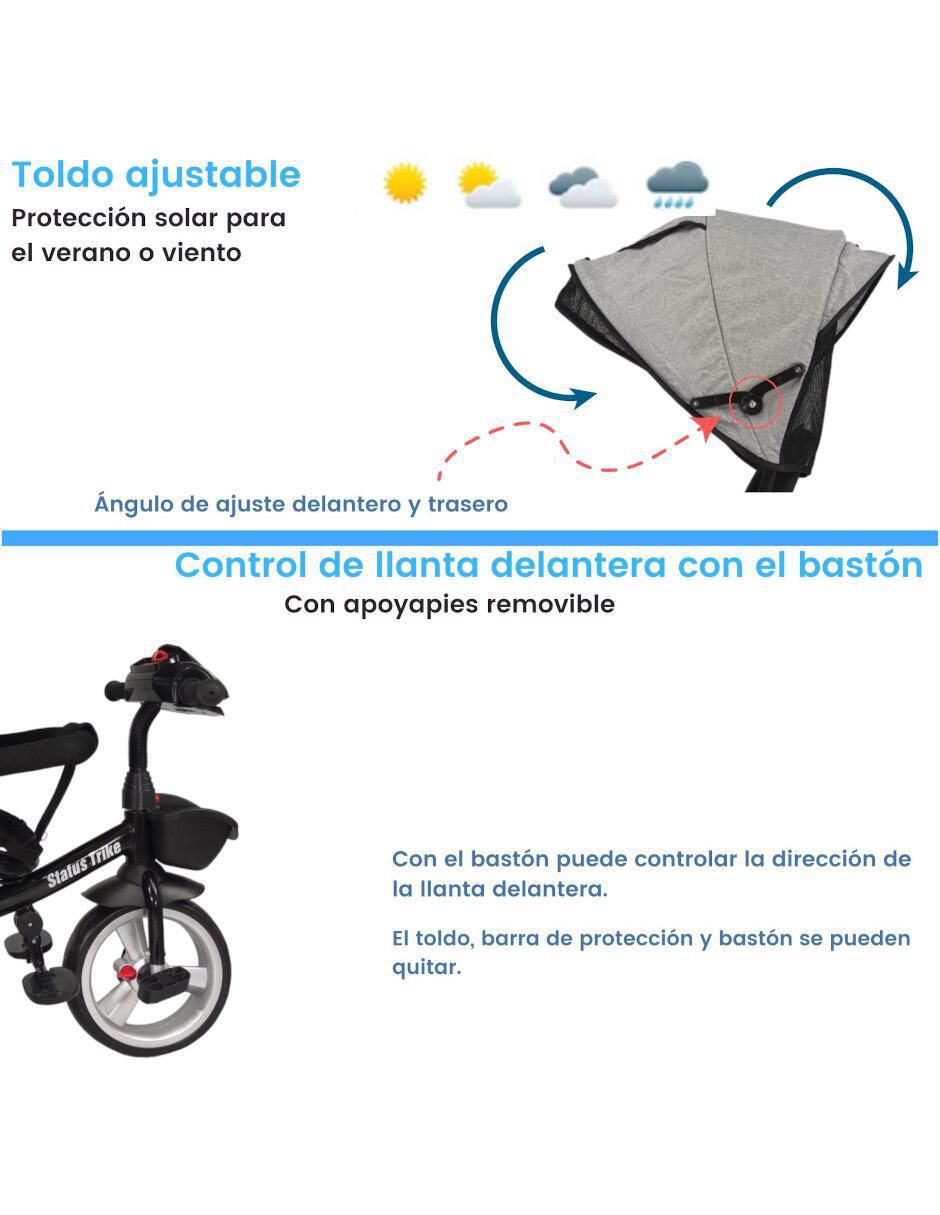 Triciclo rodada 10 Asiento 360 luz y sonido unisex 6