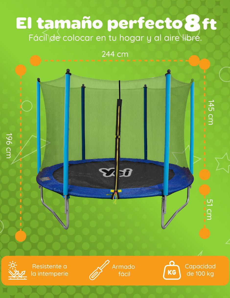 Trampolín brincolín 8ft 8