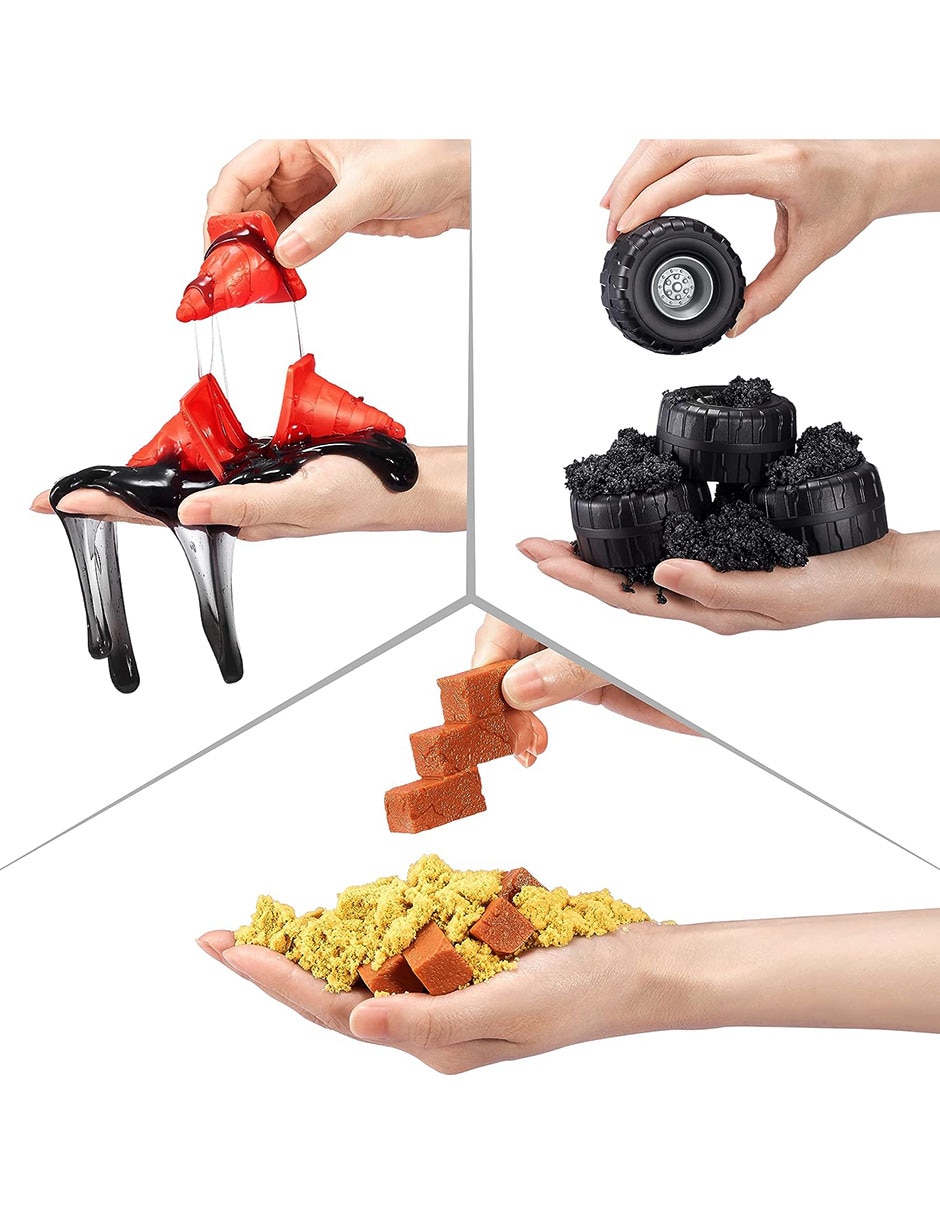 Set figuras de juguete Monster Trucks Glow Riders collectors 3