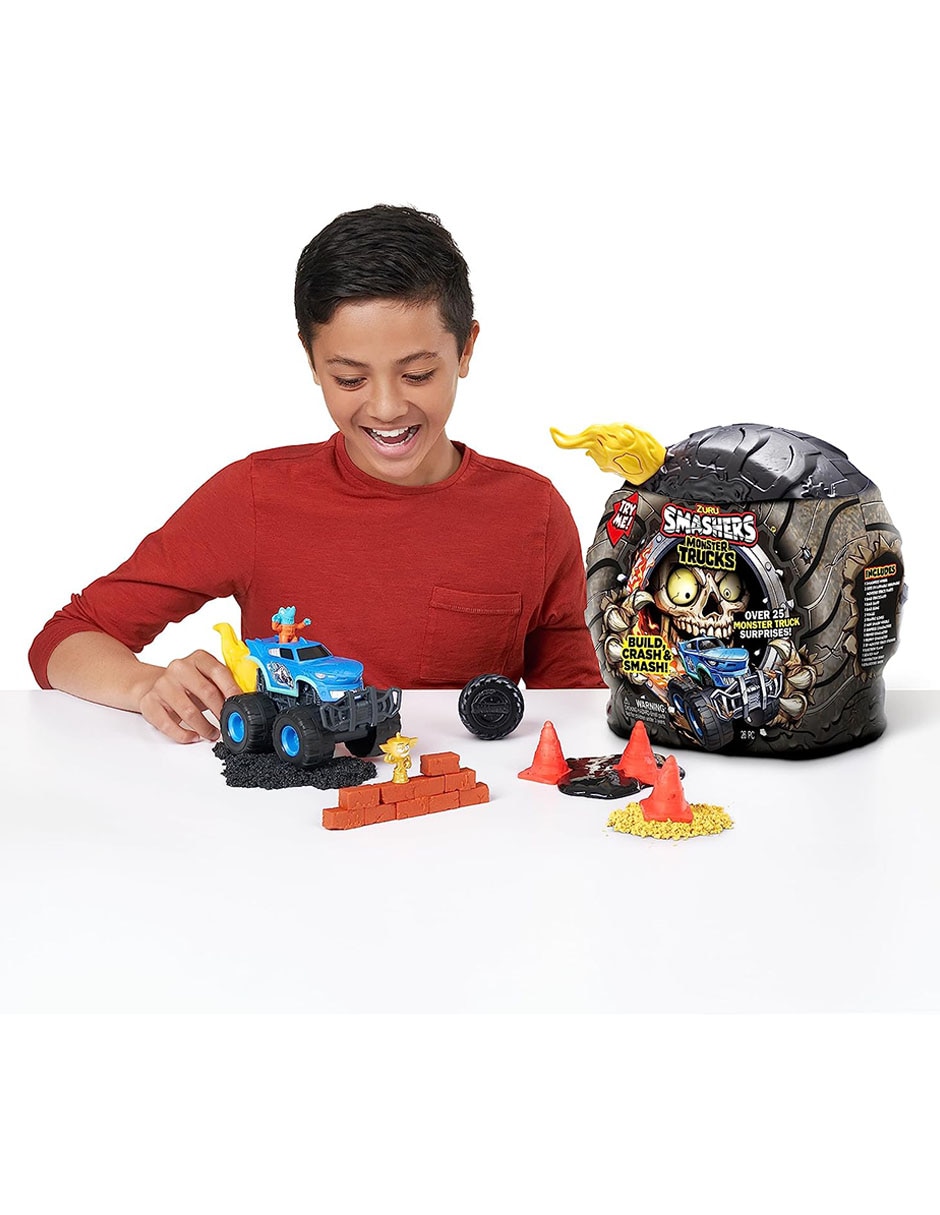 Set figuras de juguete Monster Trucks Glow Riders collectors 4