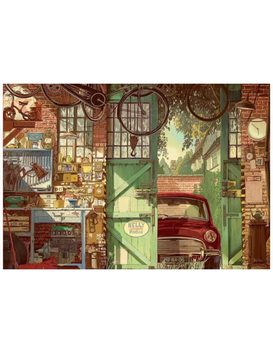 Rompecabezas Garage Antiguo, Arly Jones 1500 piezas
