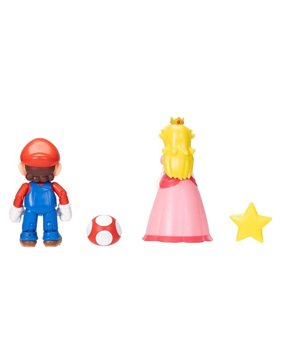 Set figuras acción Super Mario Mario & Princesa Peach 4