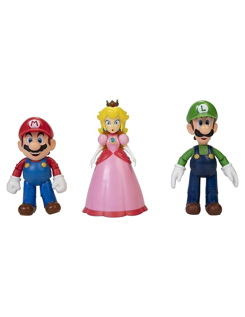 Set figuras acción Super Mario Princesa Peach y Luigi Jakks Pacific  articulada | Liverpool