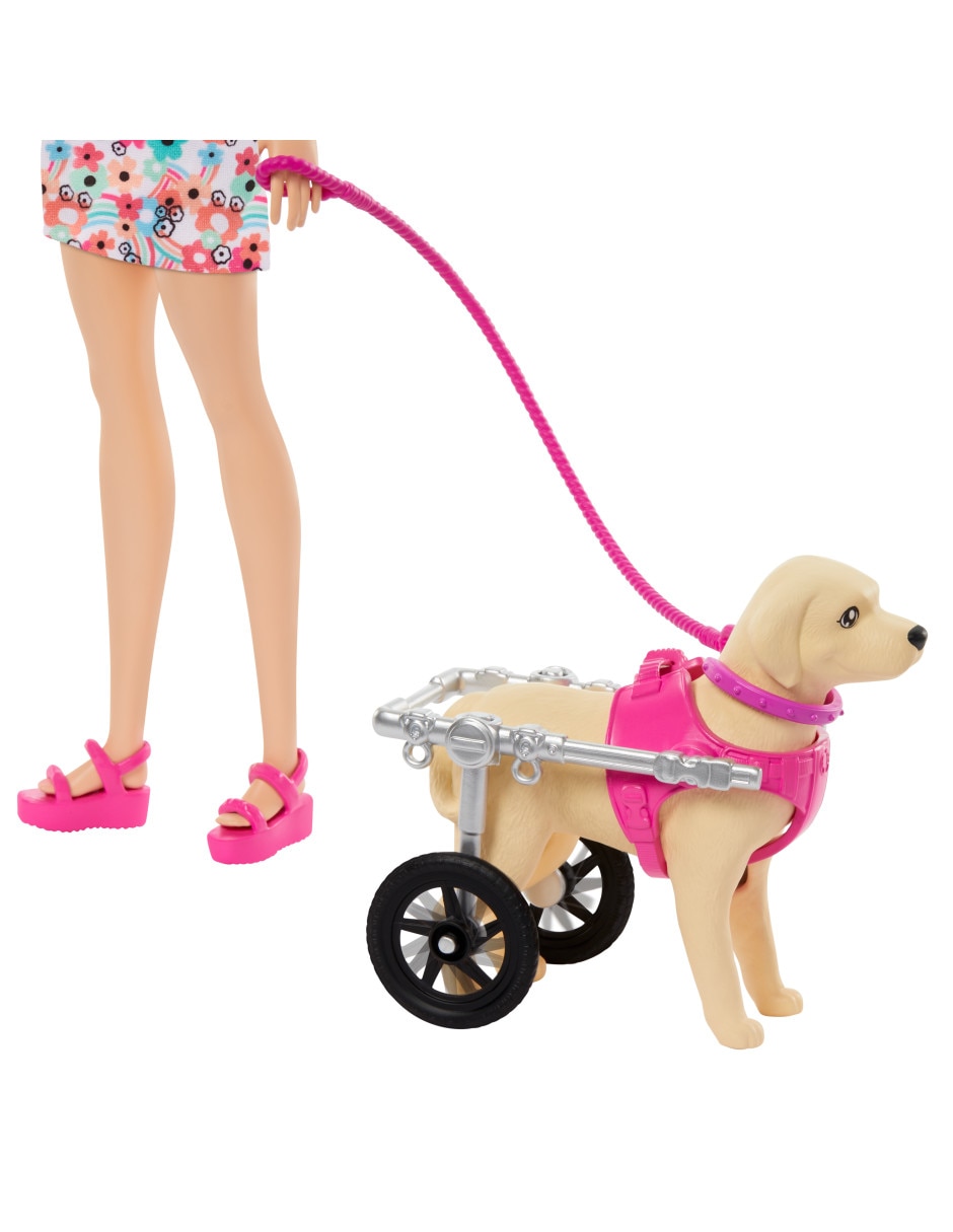 Muñeca fashion Paseo perrito con silla de ruedas