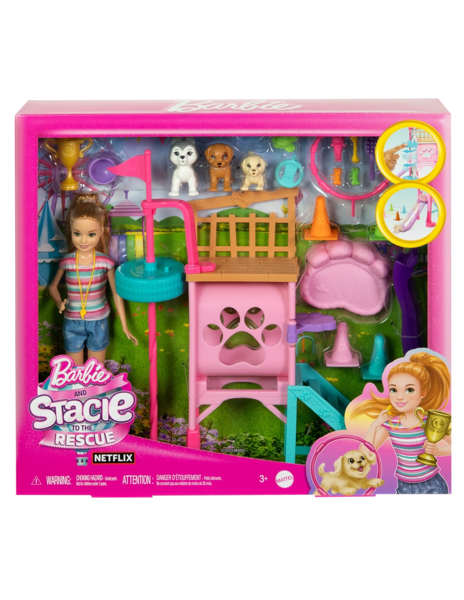 Muñeca fashion and Stacie to the Rescue Barbie Entrenadora de cachorros 6