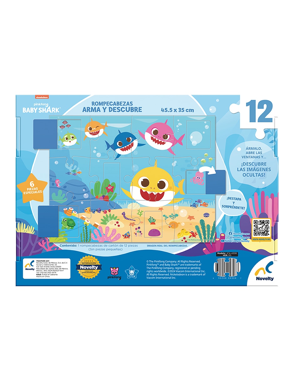Rompecabezas Baby Shark Arma y Descubre 12 piezas 3