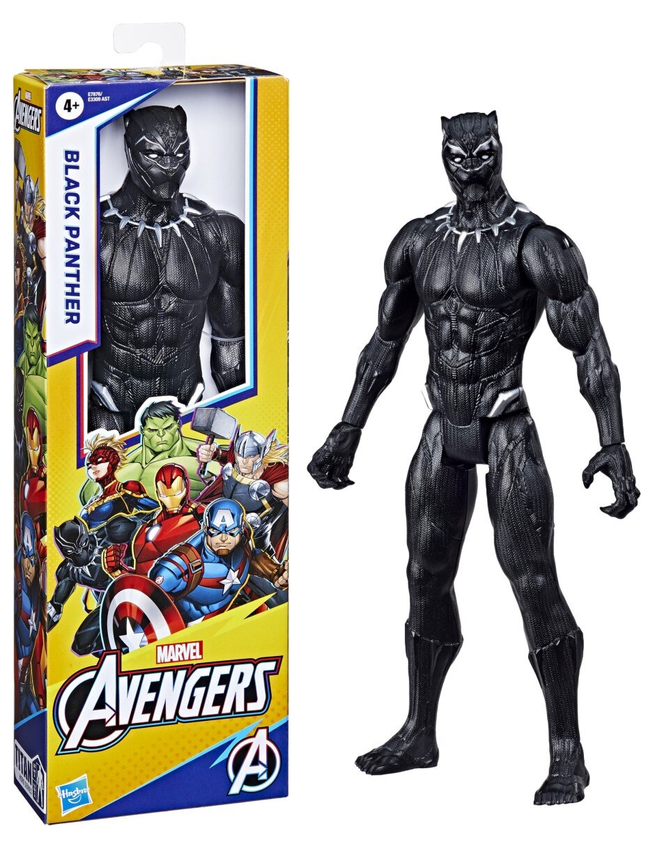 Figura de accion Marvel Avenger Titan Hero Series Pantera negra Hasbro articulada