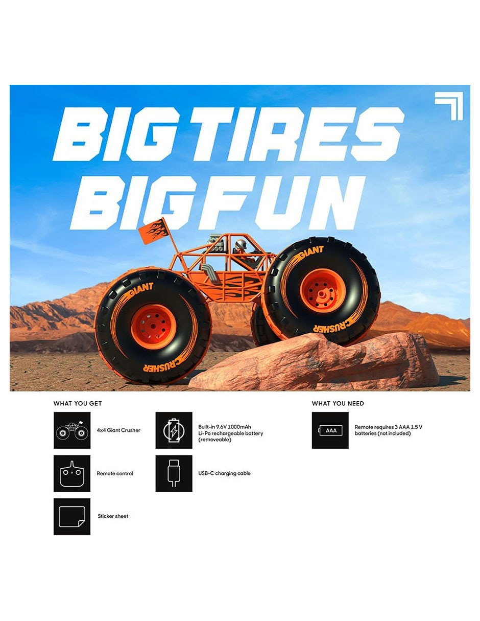 Carro de control remoto 4 x 4 giant crusher 3