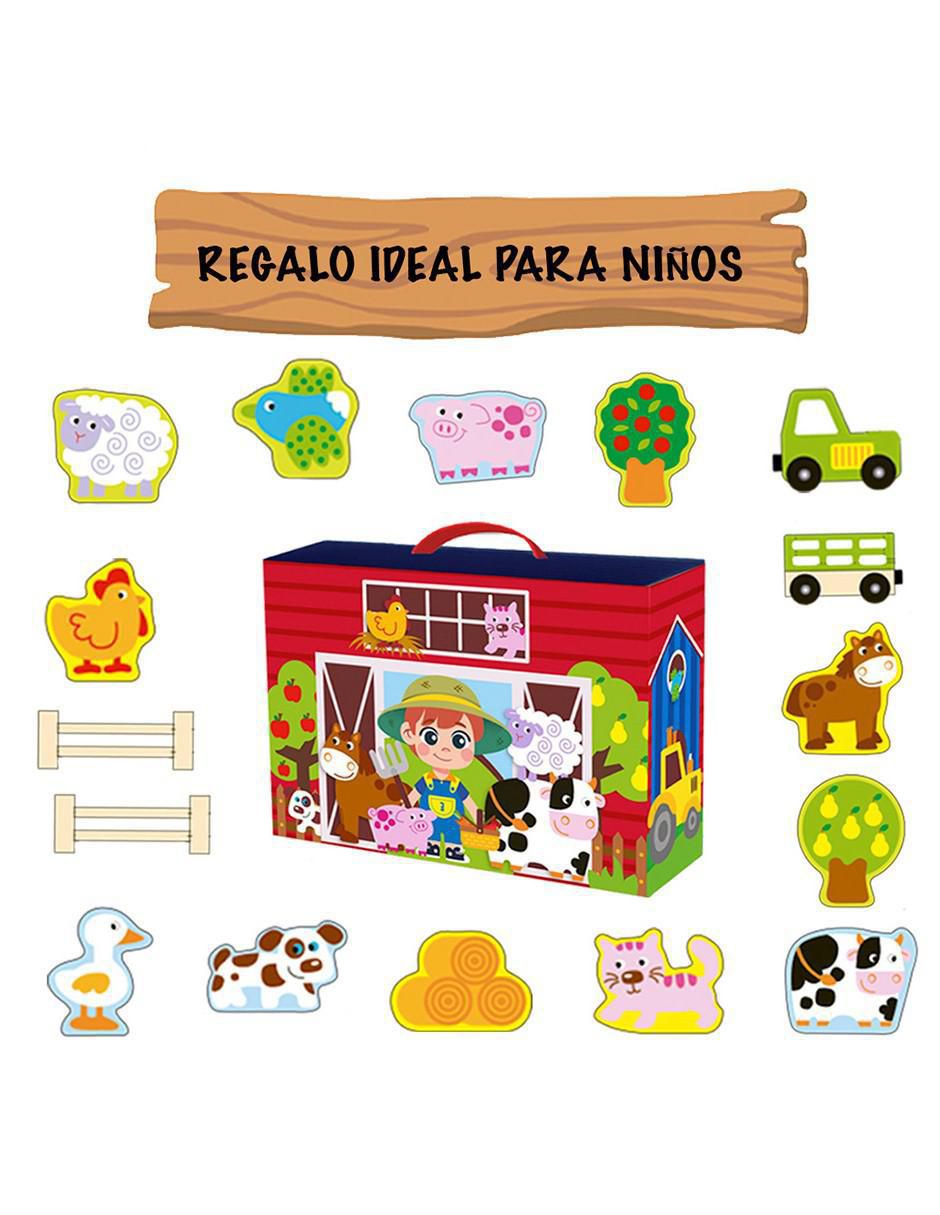 Granja De Juguete Para Niños Con Animales De Madera 2