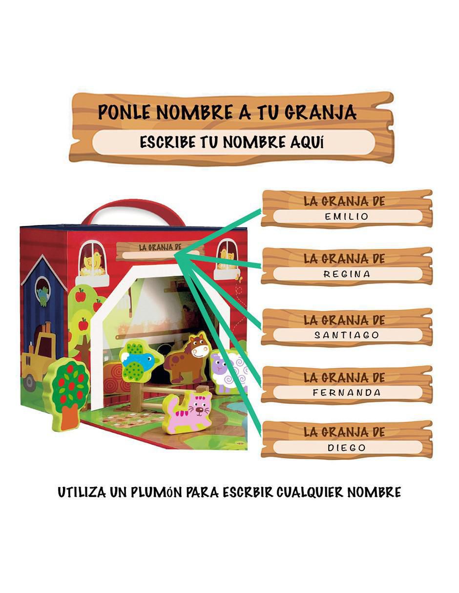 Granja De Juguete Para Niños Con Animales De Madera 5