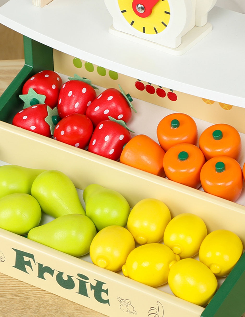 Wooden Fruit Shop Play Set juego de rol para niños 3