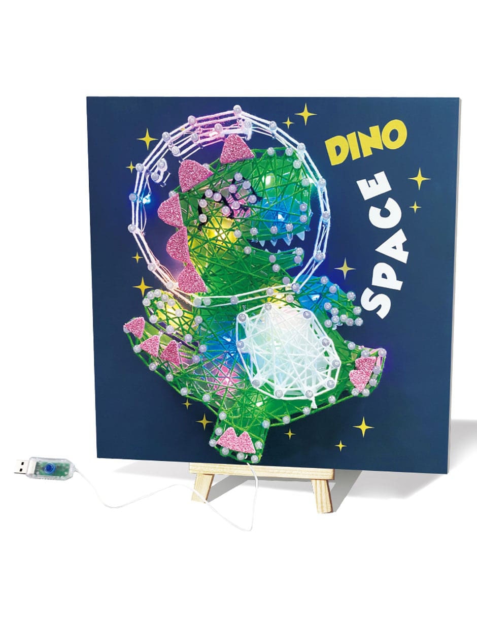 Kit de arte con hilos Dino Space Knitting