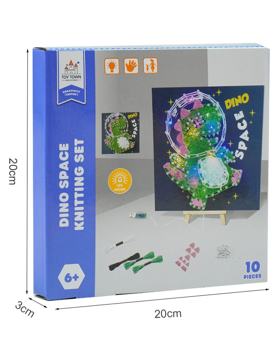 Kit de arte con hilos Dino Space Knitting 7