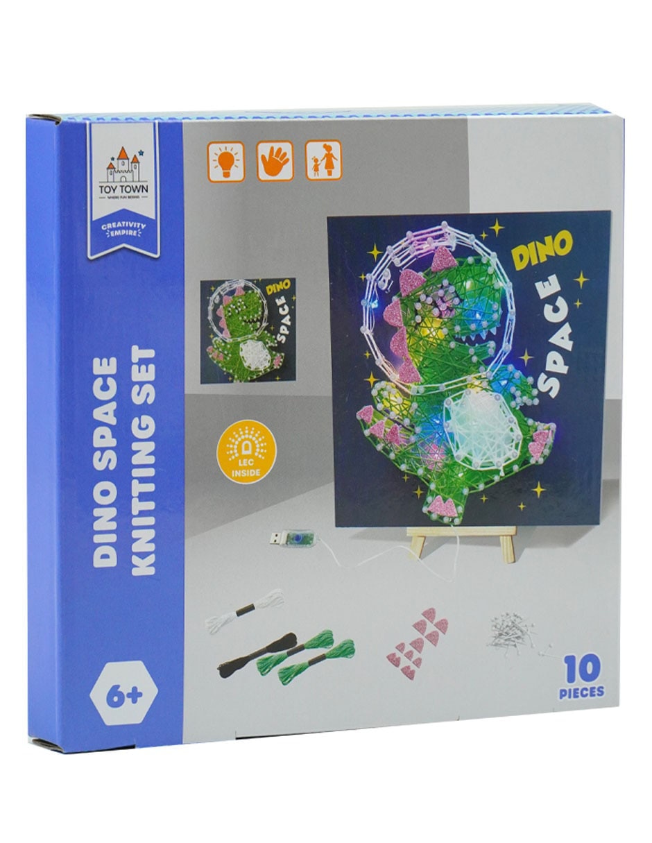 Kit de arte con hilos Dino Space Knitting 5