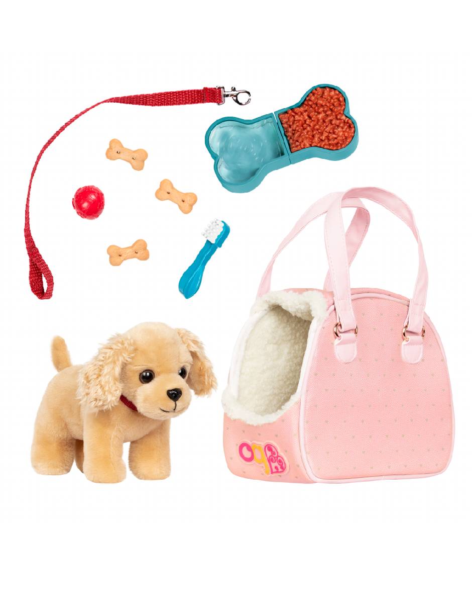Cachorro Cocker Spaniel bolsa con accesorios Cachorro Cocker Spaniel bolsa con accesorios