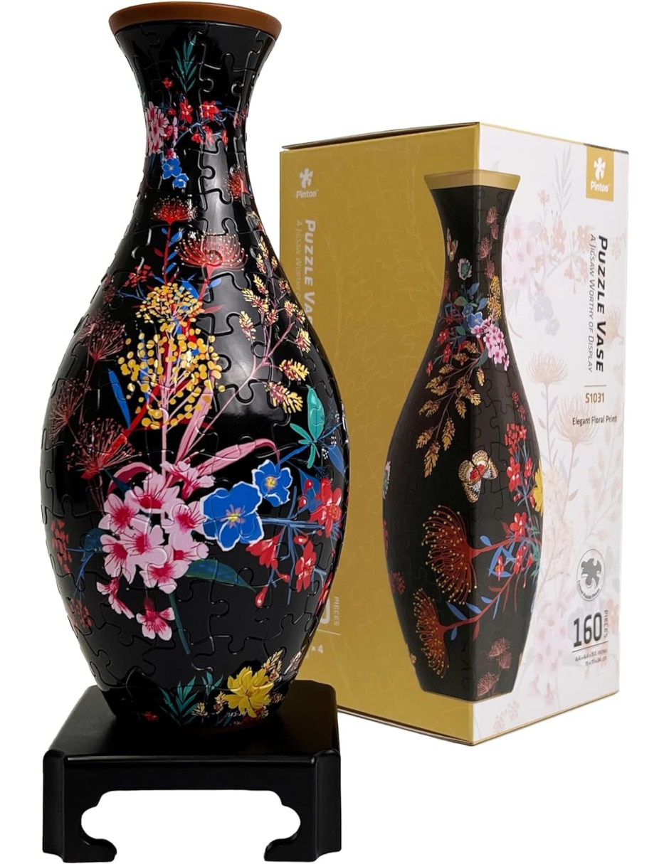 Rompecabezas Jarrón Floral Negro 160 piezas 3