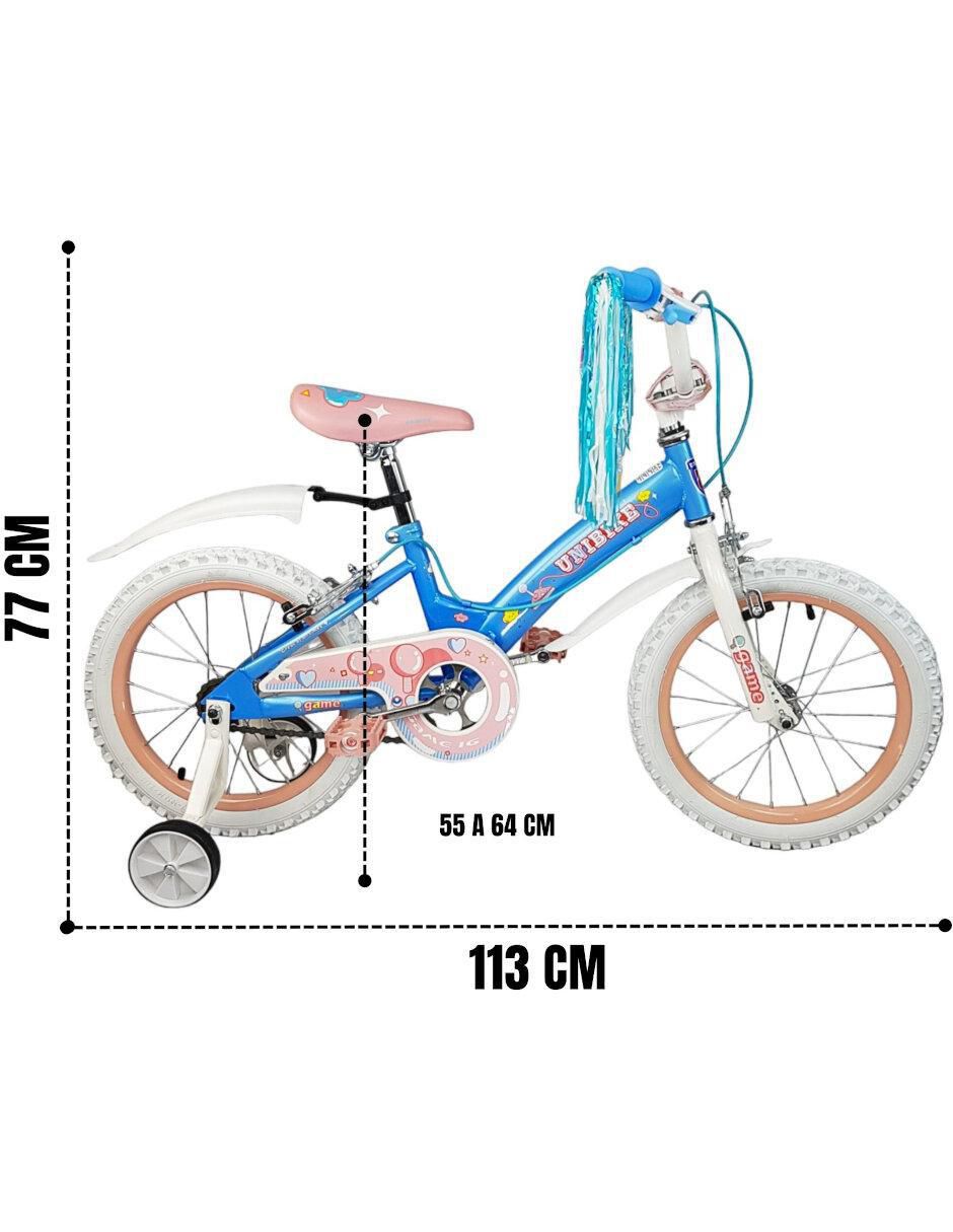 Bicicleta infantil rodada 16 game para niña 7