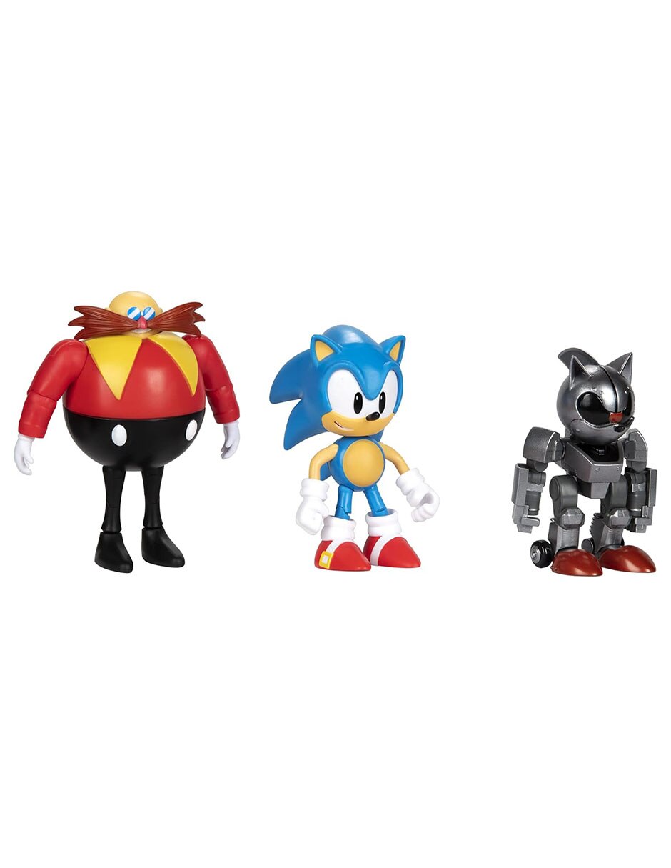 Set figuras acción articulada Sonic Dr. Eggman, Mecha Sonic y Sonic collectors 3
