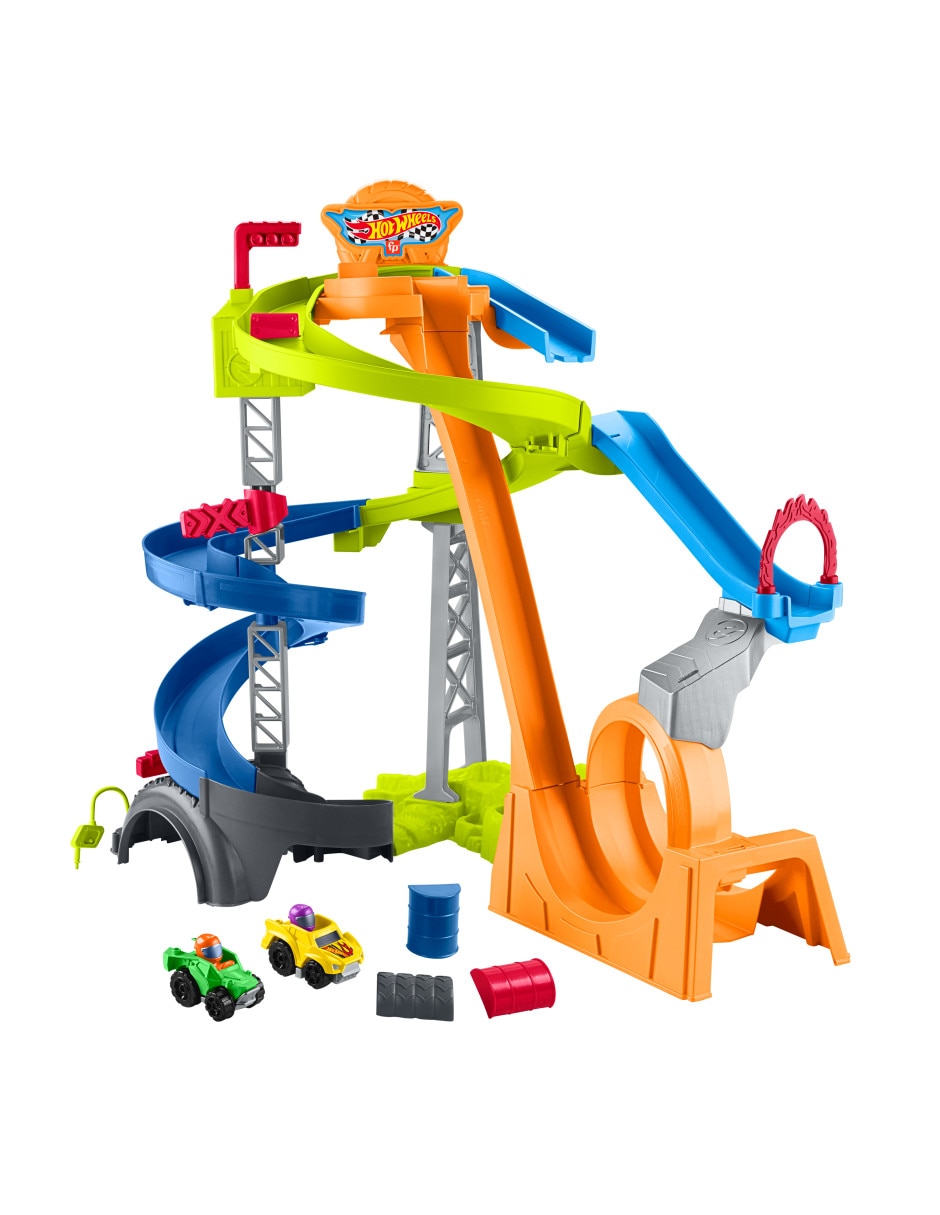 Wheelies Pista de Carreras y Choques Fisher Price Little People juego didactico para nino