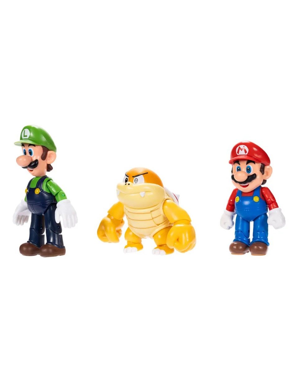 Set figuras acción articulada Super Mario Mario, Boom Boom, Luigi collectors 3