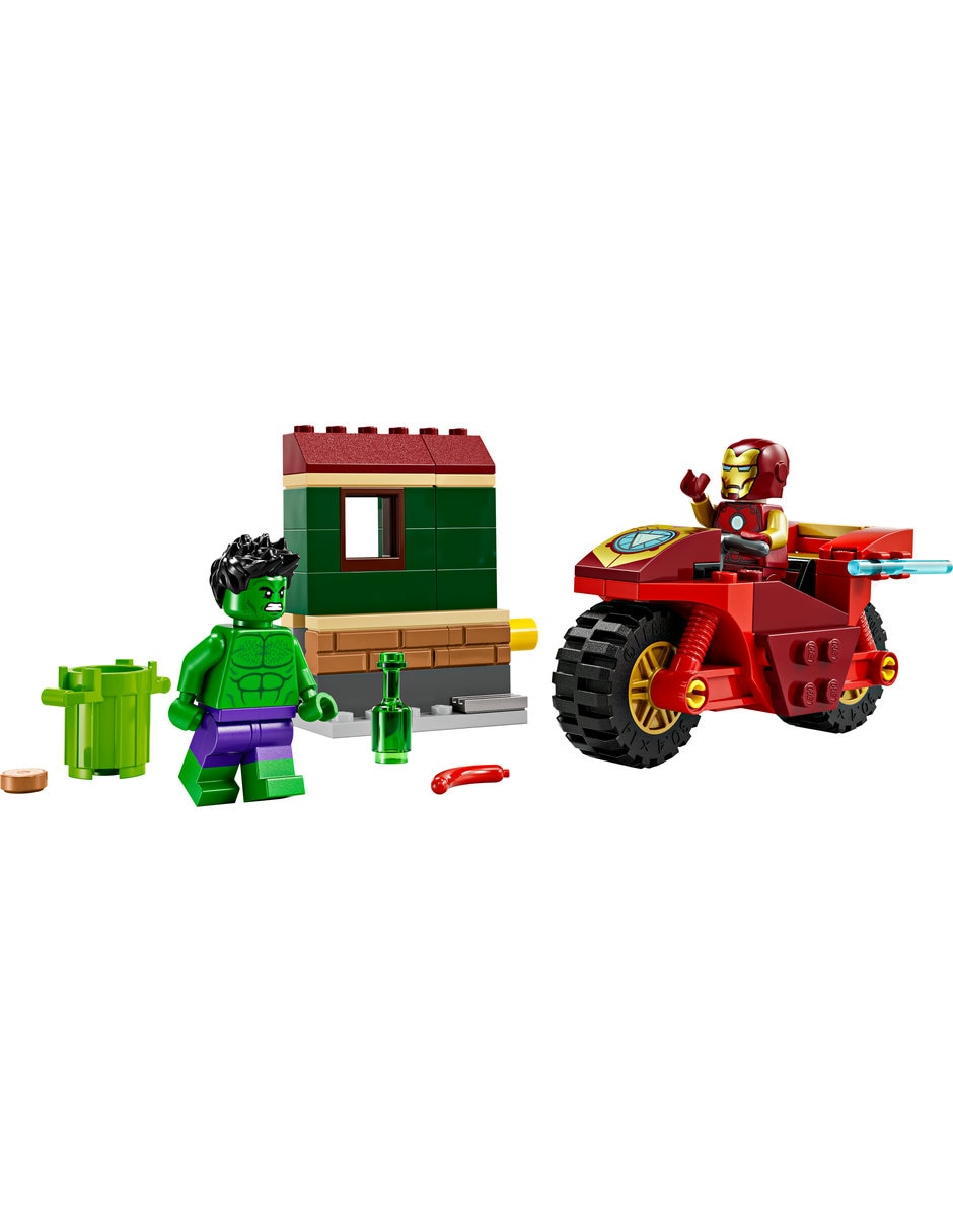 Iron Man con Moto y Hulk 76287 3