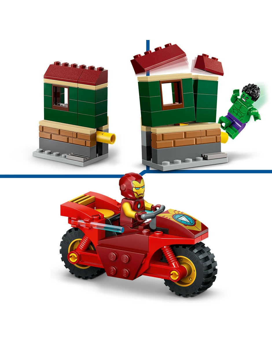 Iron Man con Moto y Hulk 76287 8